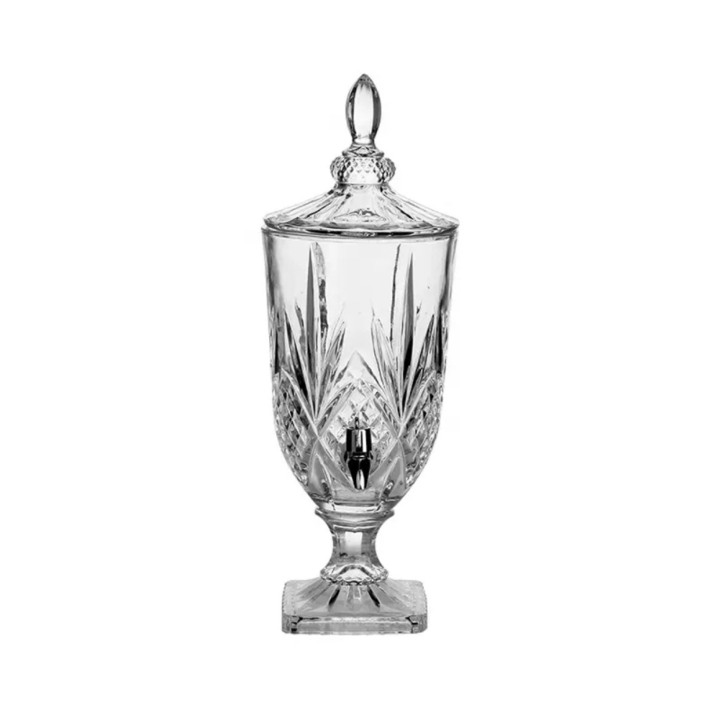 Cană din sticlă în stil franțuzesc vintage pentru apă rece, design elegant, potrivită pentru hoteluri, pentru sucuri, ceai cu lămâie și băuturi, capacitate mare, cu robinet