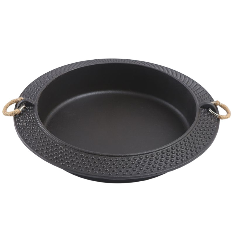 Placă din fontă cu bază plată, pentru hot pot și sukiyaki, compatibilă cu plita cu inducție, placă de grătar coreeană