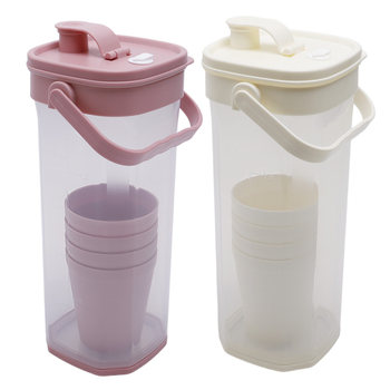 Set de cană de apă rece de 2 litri și pahar, din plastic, rezistent la temperaturi înalte, pentru fructe și ceai cu lapte