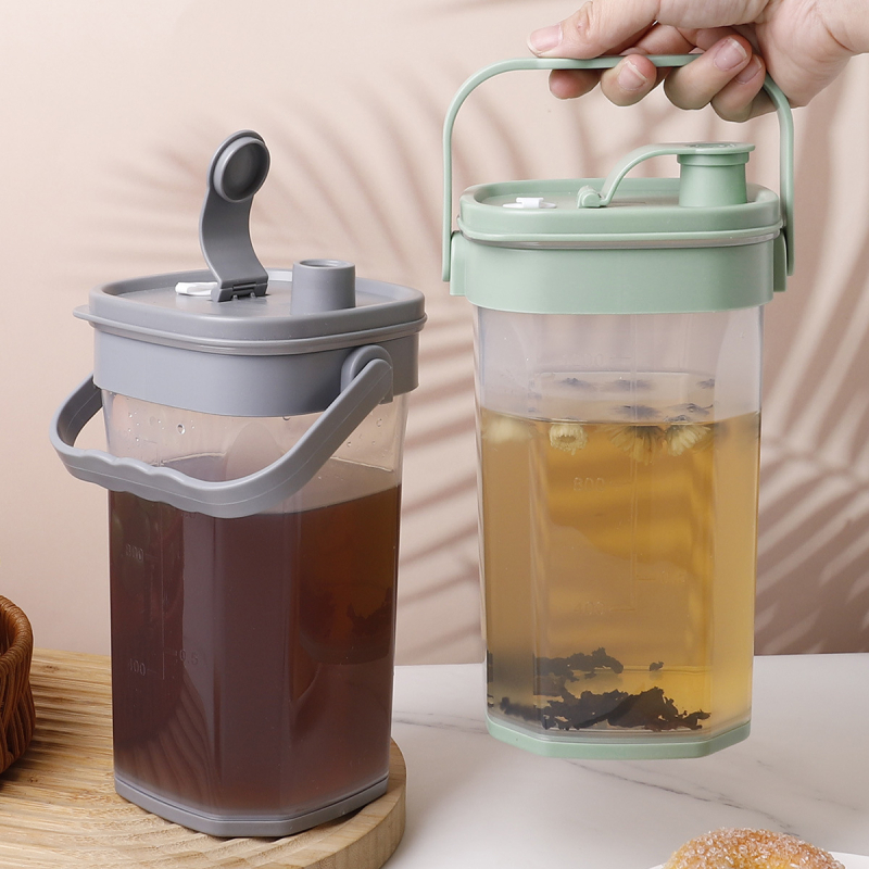 Set de cană de apă rece de 2 litri și pahar, din plastic, rezistent la temperaturi înalte, pentru fructe și ceai cu lapte