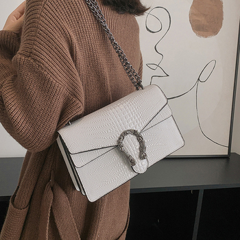 PU lančana torbica za rame, ženska crossbody torba, moderna, mala kvadratna torba