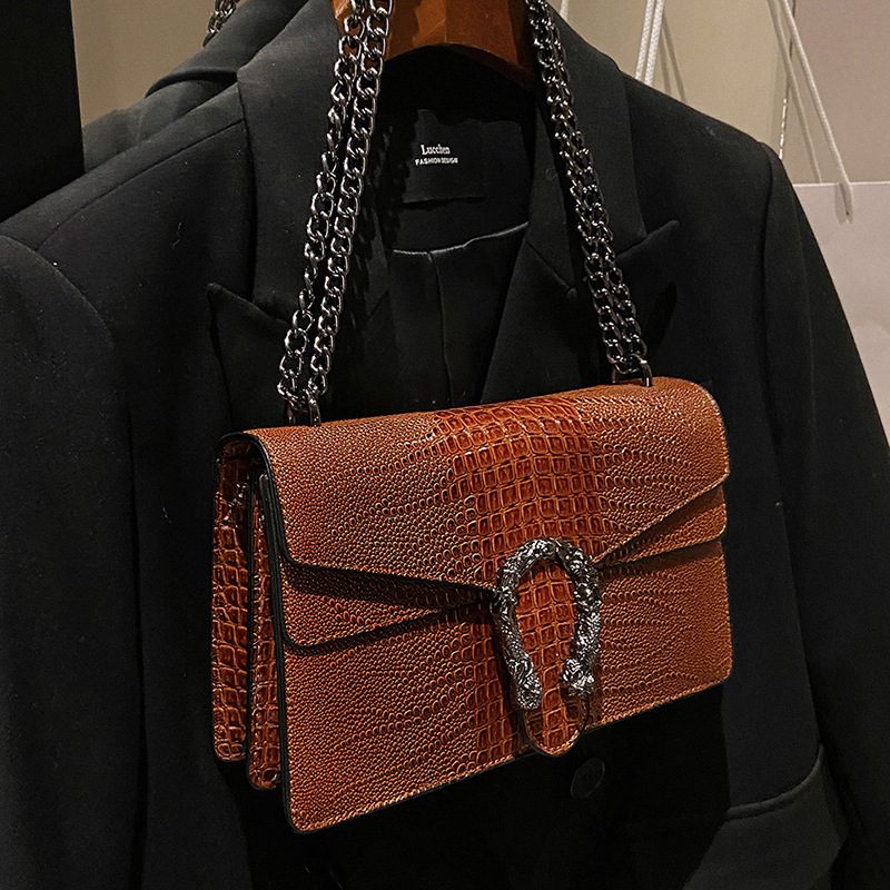 PU lančana torbica za rame, ženska crossbody torba, moderna, mala kvadratna torba