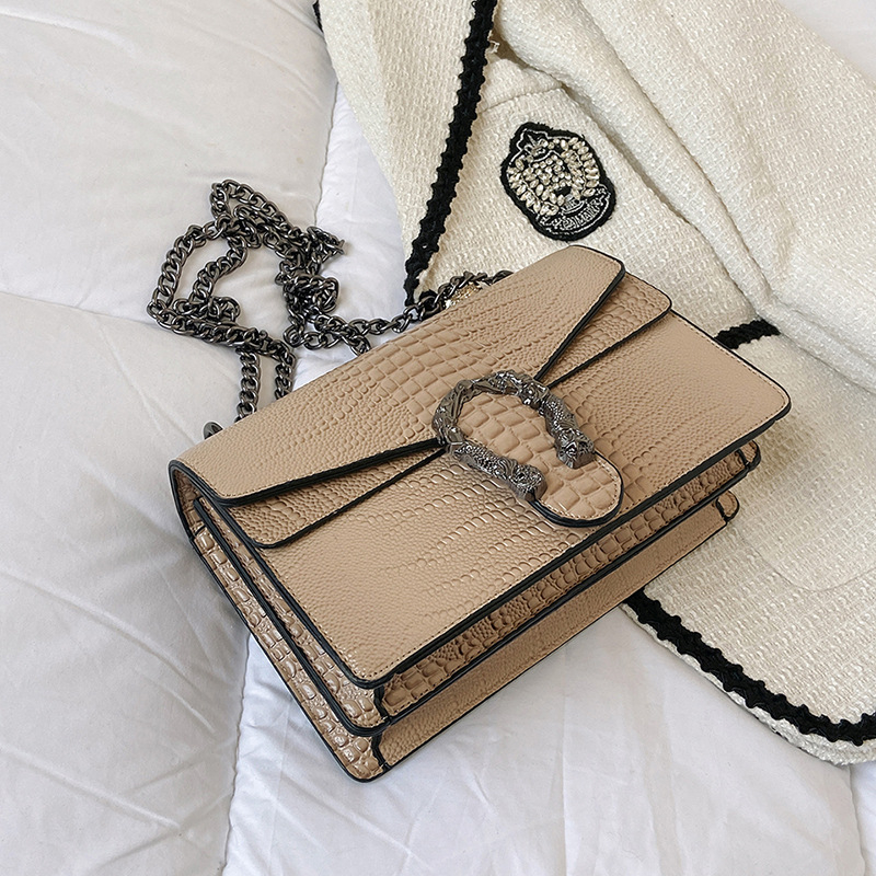 PU lančana torbica za rame, ženska crossbody torba, moderna, mala kvadratna torba