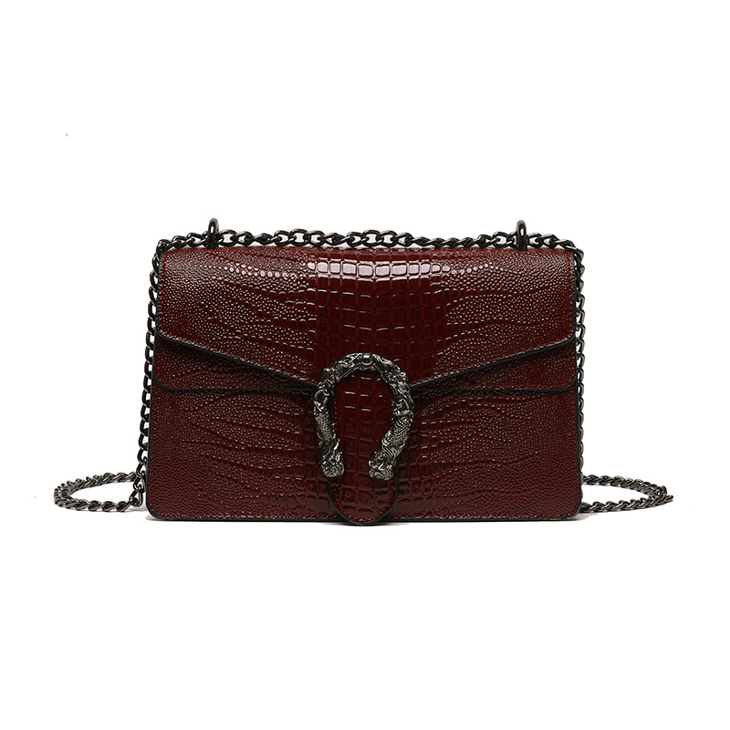 PU lančana torbica za rame, ženska crossbody torba, moderna, mala kvadratna torba