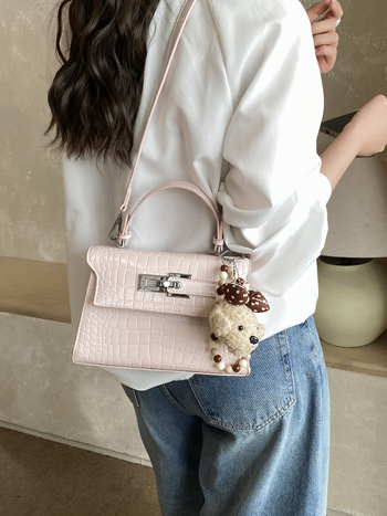 Ženska mala kvadratna torbica s retro dojmov, PU koža, crossbody naramenica, gradski ležerni stil