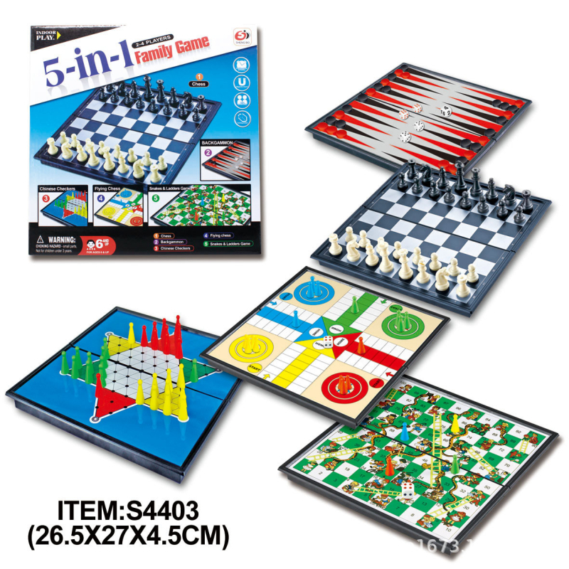 6-u-1 magnetska sklopiva ploča za igre: šah, dama, backgammon, zmije i stepenice, letajući šah – edukativna društvena igra za dvoje