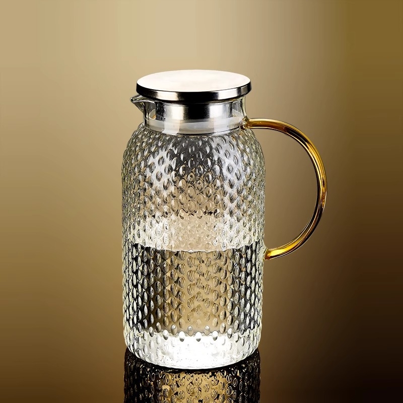 Carafă din sticlă pentru apă rece, rezistentă la temperaturi înalte, design modern minimalist, capacitate mare