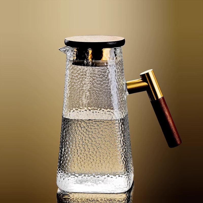 Carafă din sticlă pentru apă rece, rezistentă la temperaturi înalte, design modern minimalist, capacitate mare
