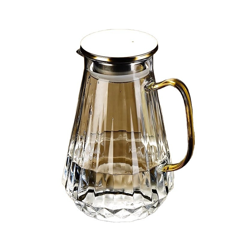 Carafă din sticlă pentru apă rece, rezistentă la temperaturi înalte, design modern minimalist, capacitate mare