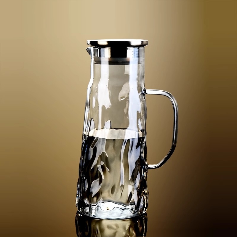 Carafă din sticlă pentru apă rece, rezistentă la temperaturi înalte, design modern minimalist, capacitate mare