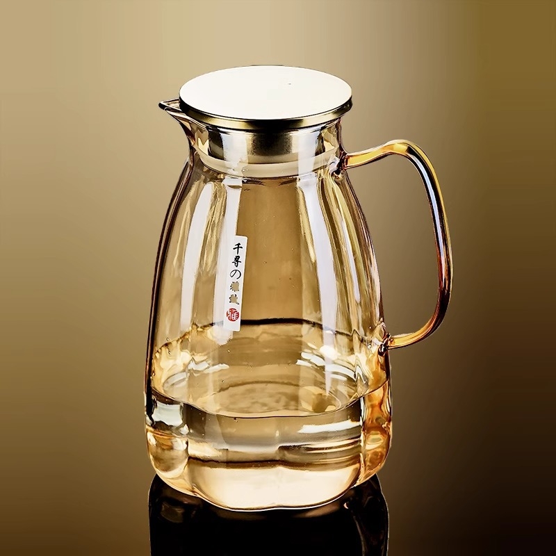 Carafă din sticlă pentru apă rece, rezistentă la temperaturi înalte, design modern minimalist, capacitate mare