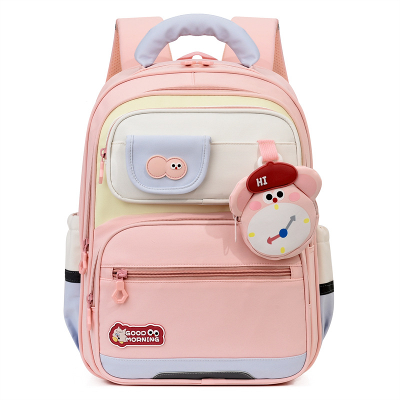 Nova školska torba s kontrastnim bojama za učenike od 1. do 6. razreda, unisex, veliki kapacitet, karikaturni dizajn, ergonomska zaštita kralježnice
