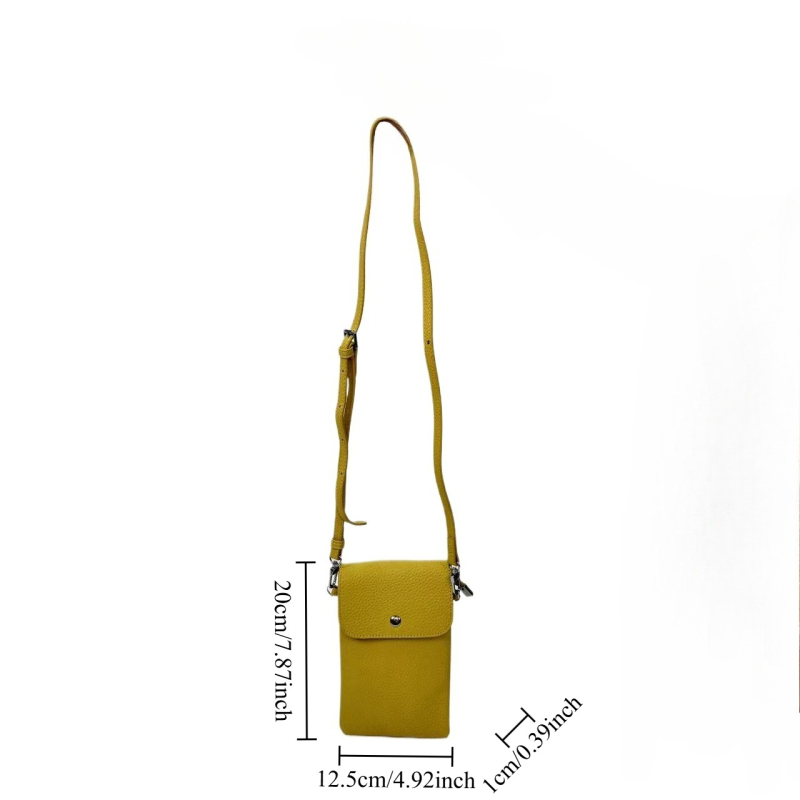 Ženska mini kožna crossbody torba s džepom za novčiće i telefon