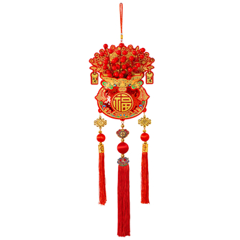 Pandantiv chinezesc cu nod, fruct roșu – decor pentru Anul Nou și amenajarea interioară a livingului