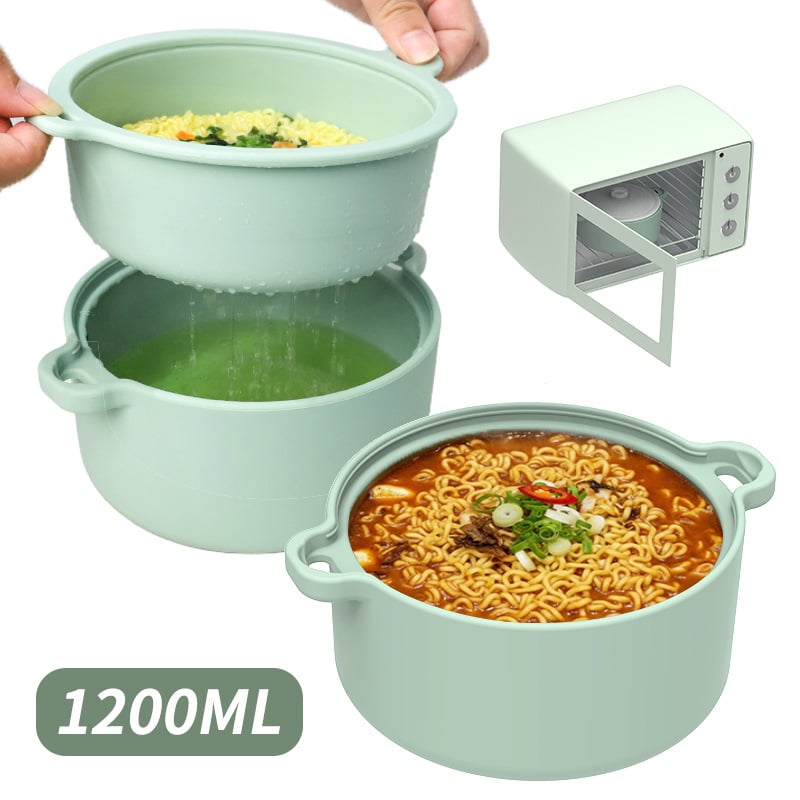 Castron din silicon pentru microunde cu abur, pentru orez și paste, cu capac, gătit cu reducere a grăsimilor