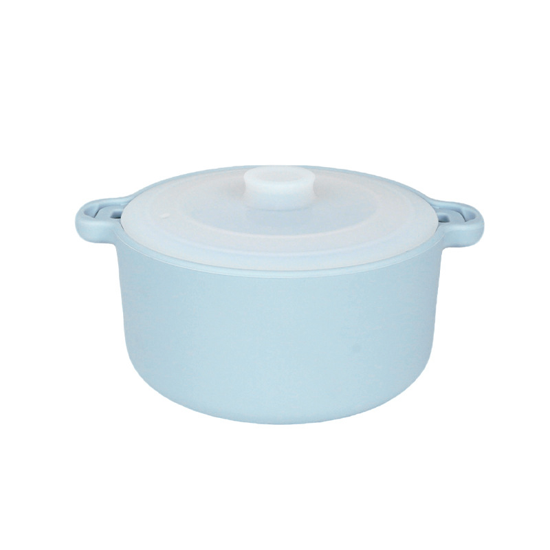 Castron din silicon pentru microunde cu abur, pentru orez și paste, cu capac, gătit cu reducere a grăsimilor