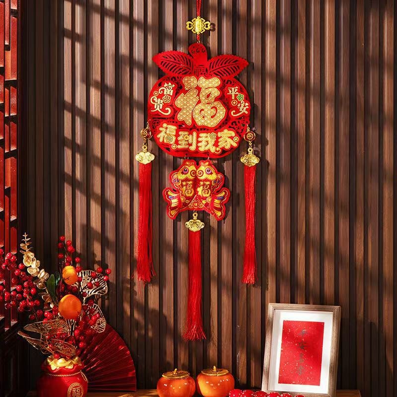 2026 Pandantiv noroc cu măr pentru Anul Nou, inaugurare casă și Festivalul Primăverii. Decor de perete cu nod chinezesc pentru living și intrare