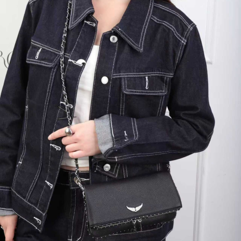 2025ZV Ženska torba s dijamantnim umetkom i motivom krila, lančana naramenica ili crossbody dizajn