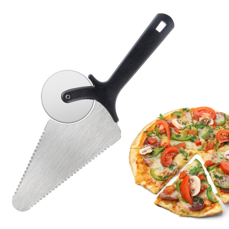 Cuțit de pizza din oțel inoxidabil cu roată, cuțit pentru tort și instrument de copt