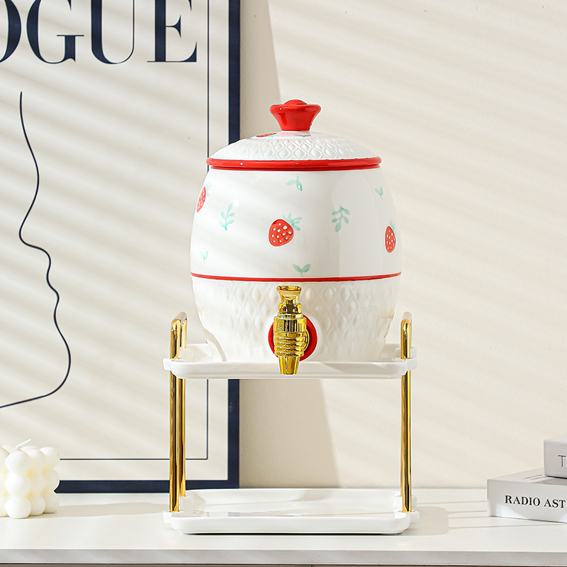 Cană de apă rece cu robinet, set de pahare cu design panda, capacitate mare, rezistent la temperaturi înalte, pentru uz casnic