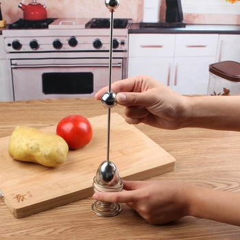 Tăietor de ouă din oțel inoxidabil și îndepățător de coajă, alimentare prin gravitație