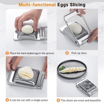 Tăietor de ouă în stil japonez din aliaj de aluminiu, pentru felii de ouă, șuncă și căpșuni