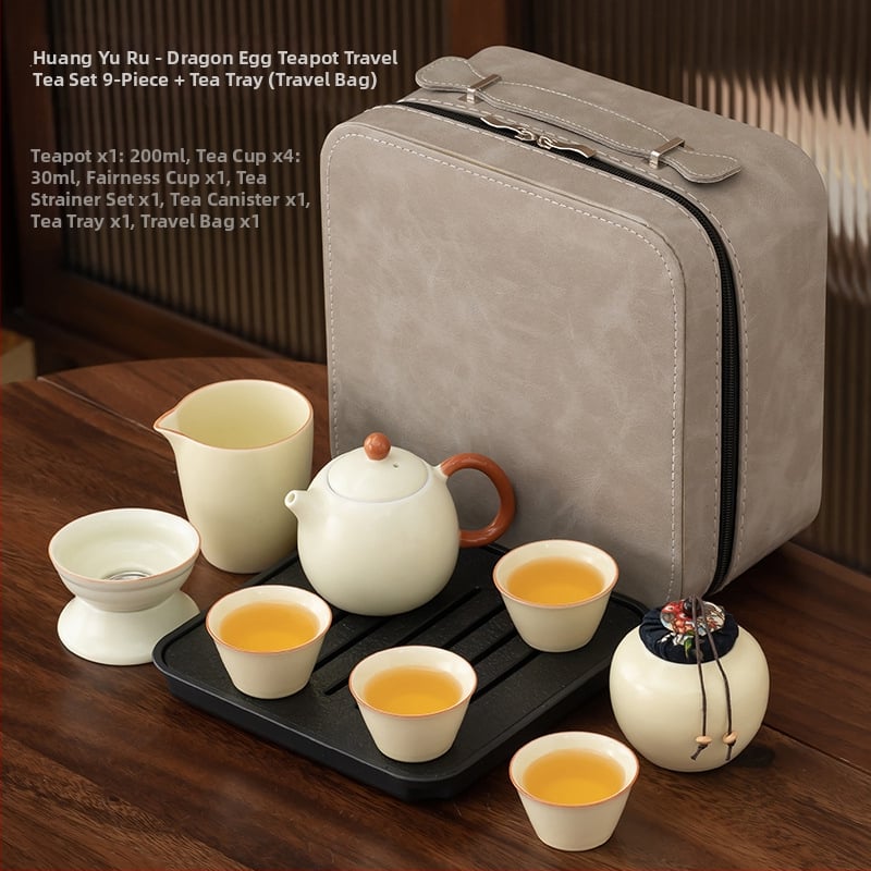 Ru Kiln Gongfu set čaja za putovanja i dom, luksuzan porculanski set uz mogućnost prilagođenog logotipa, poklon kutija