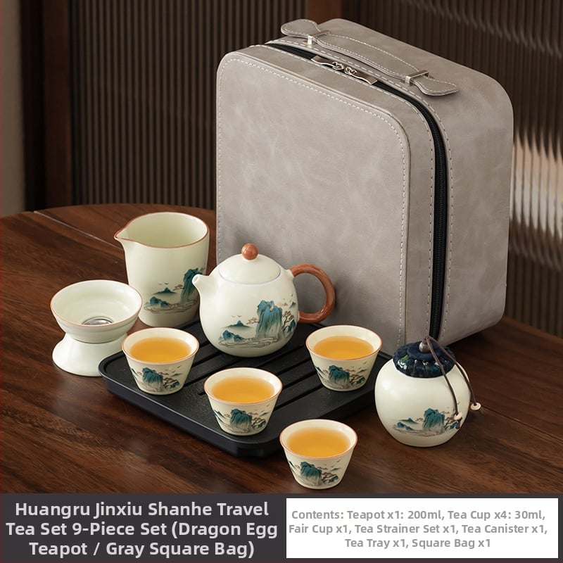 Ru Kiln Gongfu set čaja za putovanja i dom, luksuzan porculanski set uz mogućnost prilagođenog logotipa, poklon kutija