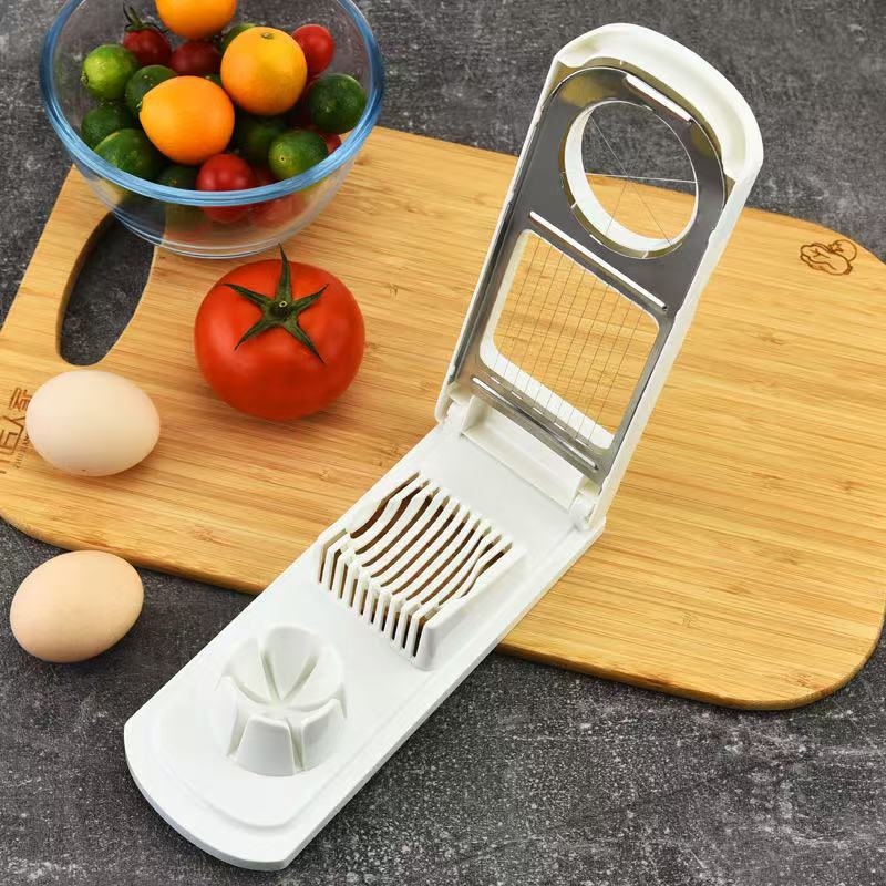 Tăietor de ouă din ABS pentru uz casnic, dispozitiv două în unu pentru tăierea ouălor decorative și separator de ouă, gadget de bucătărie