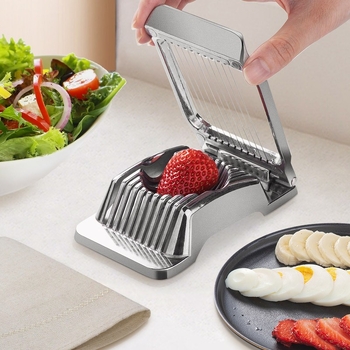 Slicer de ouă în stil japonez din aliaj de aluminiu — instrument de feliat ouă, feliator pentru șuncă și căpșuni