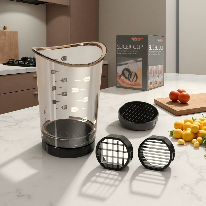 Divizor de fructe din oțel inoxidabil, unealtă de bucătărie pentru tăierea pepenilor în cuburi, design modern minimalist