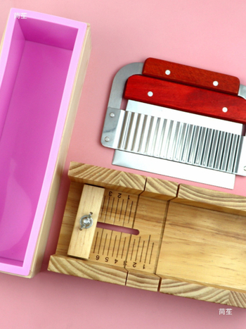 DIY cuțit pentru săpun făcut manual, tăietor de săpun cu valuri, matriță pentru săpun cu formă de toast, cutie din lemn – set de trei piese, cuțit pentru cartofi