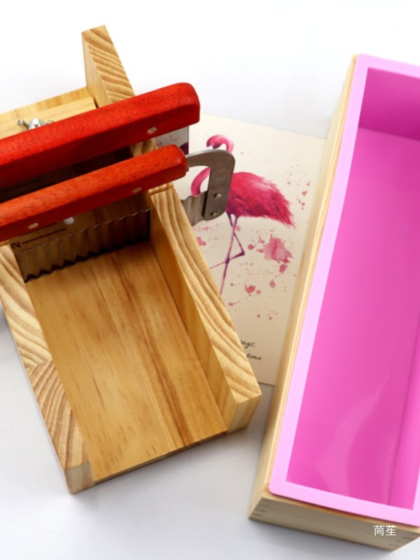 DIY cuțit pentru săpun făcut manual, tăietor de săpun cu valuri, matriță pentru săpun cu formă de toast, cutie din lemn – set de trei piese, cuțit pentru cartofi