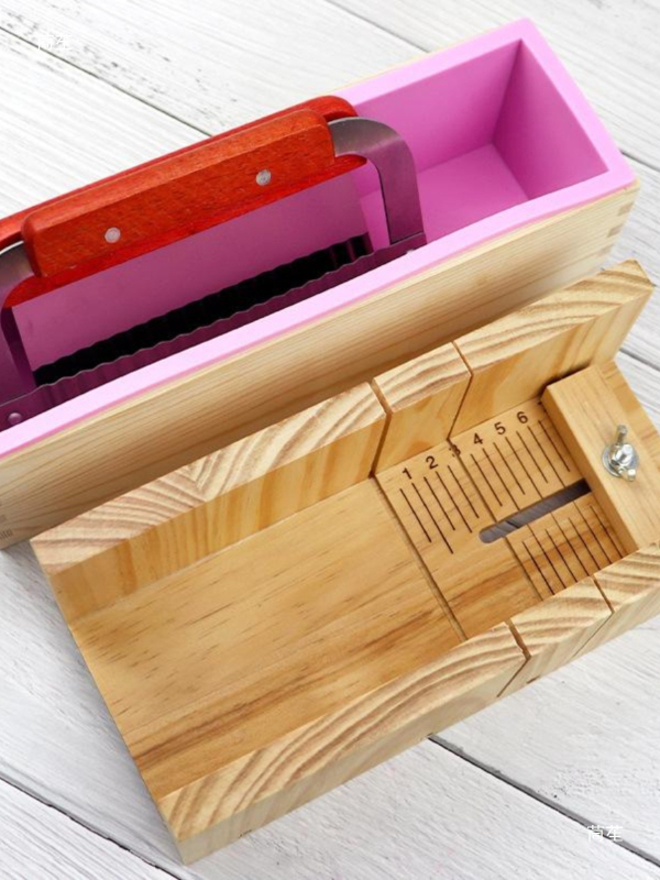 DIY cuțit pentru săpun făcut manual, tăietor de săpun cu valuri, matriță pentru săpun cu formă de toast, cutie din lemn – set de trei piese, cuțit pentru cartofi