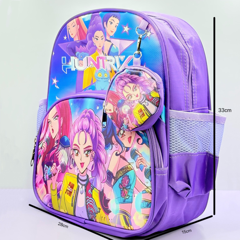 Dječji ruksak s crtanim motivom – unisex, za dječake i djevojčice, za djecu od 3 godine, zaštita leđa, lagan platneni ruksak, uzorak čarobnice K-Pop