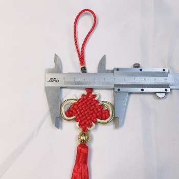 8 bucăți nod chinezesc cu margini aurii, pandantiv auto cu ciucuri din poliester, stil etnic, țesut manual