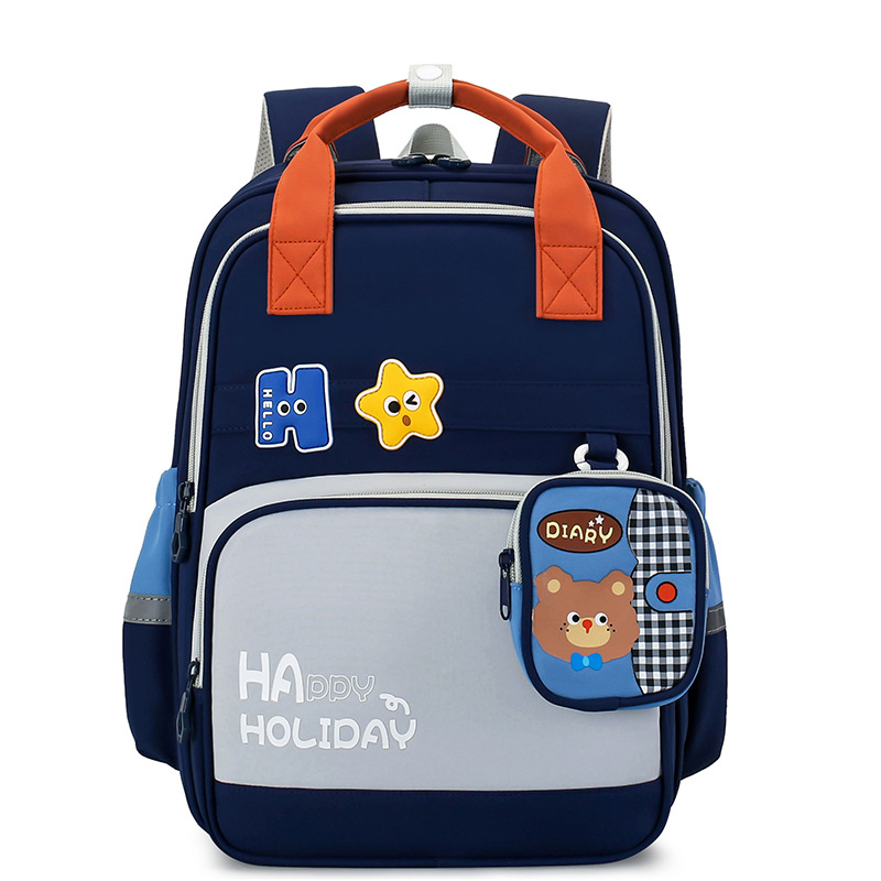 Lagani ranac s zaštitom kralježnice za učenike 1. i 2. razreda, unisex dječji ranac s crtić dizajnom.