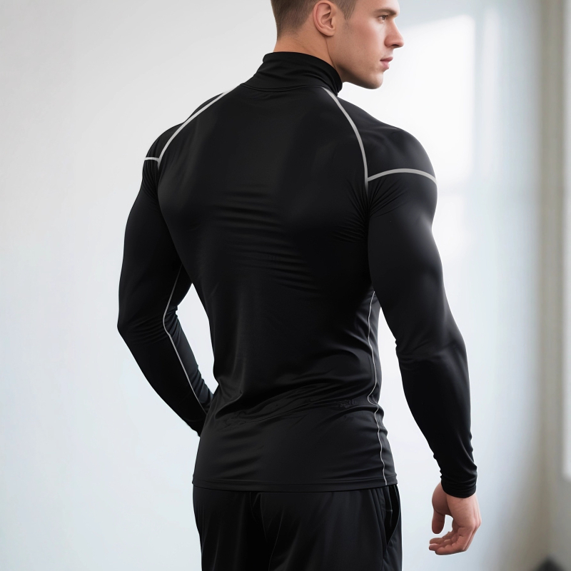 Muška uska fitness majica, brzo se suši, za vožnju biciklom – visoka elastičnost, za sve sezone, jednobojna