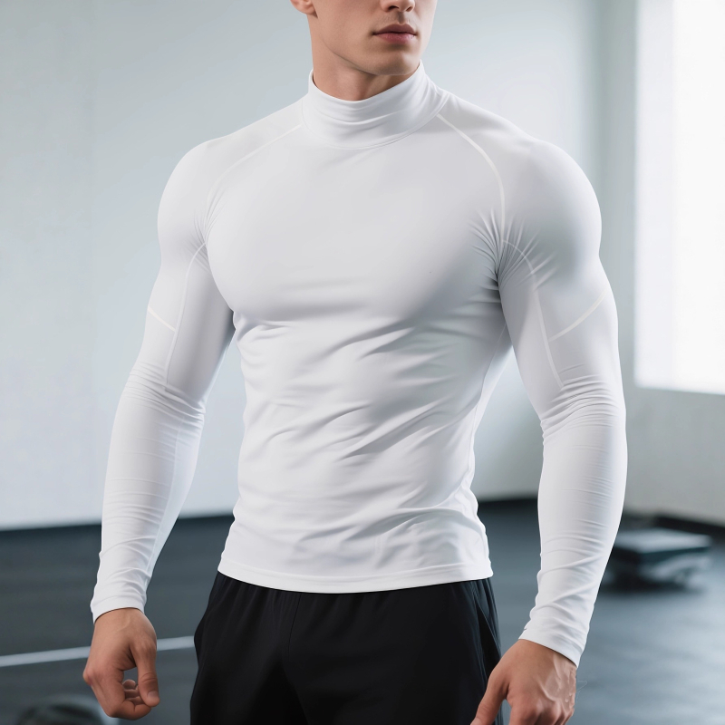 Muška uska fitness majica, brzo se suši, za vožnju biciklom – visoka elastičnost, za sve sezone, jednobojna