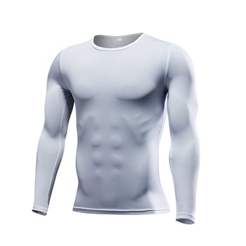 Muška fitness majica s okruglim izrezom i dugim rukavima, jednobojna, brzo se suši, s prilagođenim logom