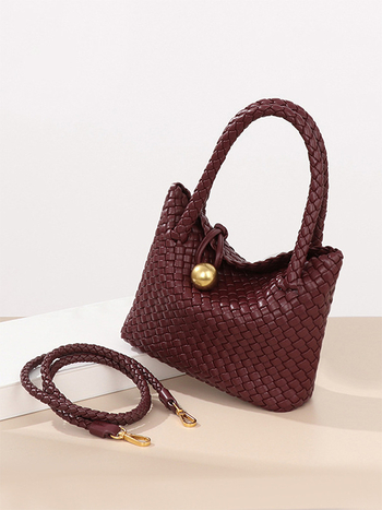 Bosilong Ženska pletena crossbody torba, proljetna jednobojna boja, ručno izrađena, vrhunske kvalitete