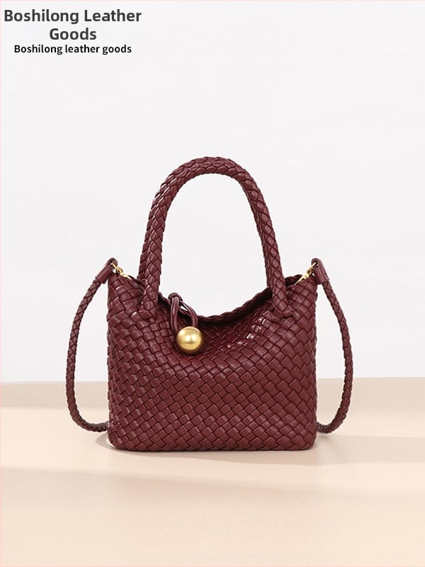Bosilong Ženska pletena crossbody torba, proljetna jednobojna boja, ručno izrađena, vrhunske kvalitete