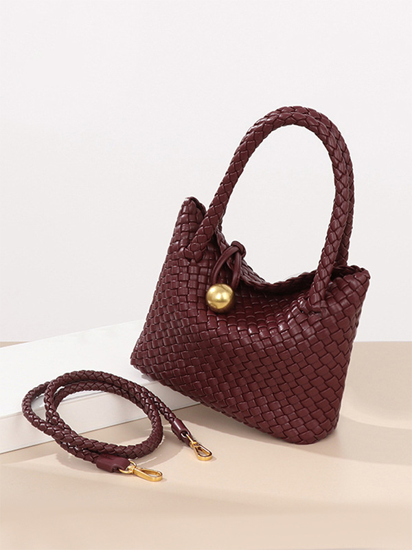 Bosilong Ženska pletena crossbody torba, proljetna jednobojna boja, ručno izrađena, vrhunske kvalitete