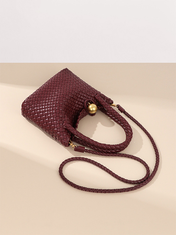 Bosilong Ženska pletena crossbody torba, proljetna jednobojna boja, ručno izrađena, vrhunske kvalitete