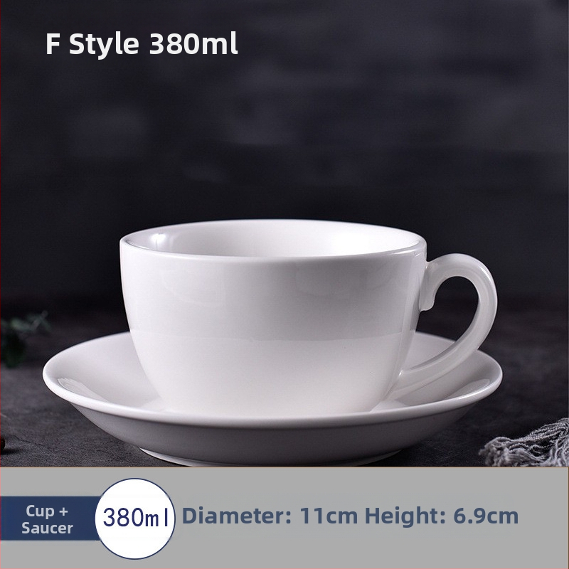Set de cești de cafea și farfurioare, alb pur, minimalist creativ, ceramic pentru casă și birou
