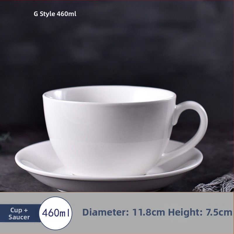 Set de cești de cafea și farfurioare, alb pur, minimalist creativ, ceramic pentru casă și birou