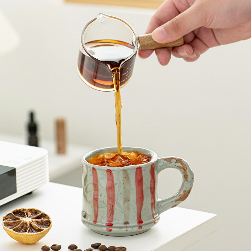 Set de cești de cafea din ceramică, lucrate manual, stil rustic japonez, pentru uz casnic