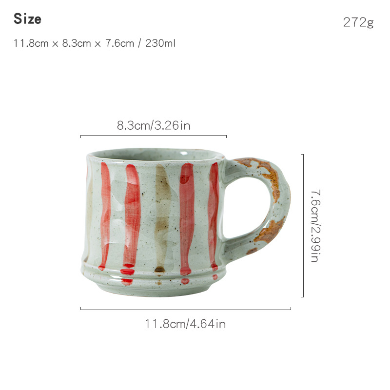 Set de cești de cafea din ceramică, lucrate manual, stil rustic japonez, pentru uz casnic