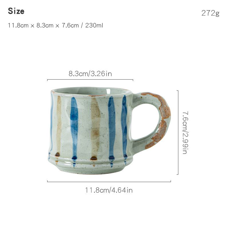 Set de cești de cafea din ceramică, lucrate manual, stil rustic japonez, pentru uz casnic