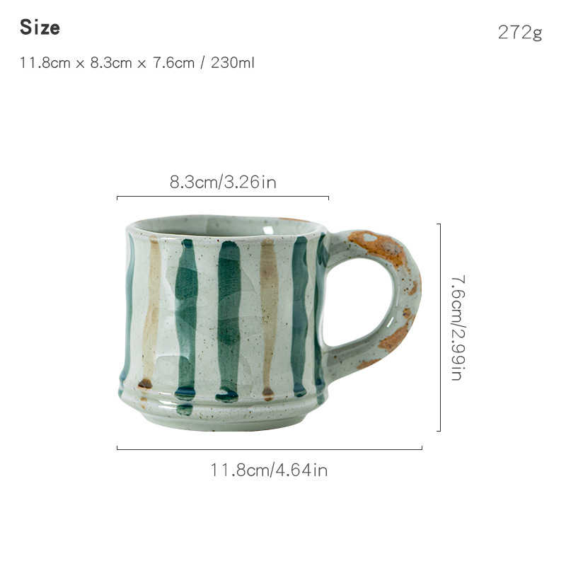 Set de cești de cafea din ceramică, lucrate manual, stil rustic japonez, pentru uz casnic